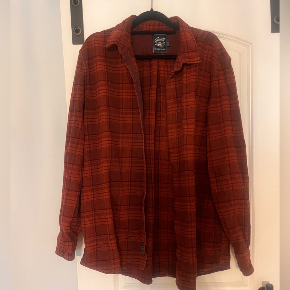 Grayers Red/Rust Plaid Casual Button Down Shirt